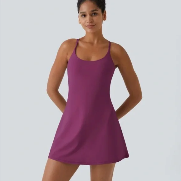 HALARA Softlyzero™ Plush Backless Active Dress-Easy Peezy Edition Ume Purple - Picture 4 of 8